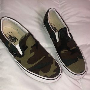 Exclusive Camo Slip On Vans